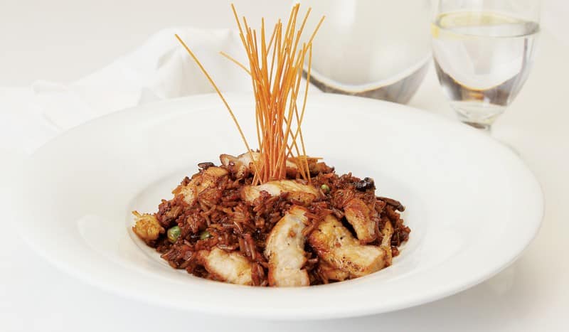 Pork Stir Fry in White Dish Food Picture