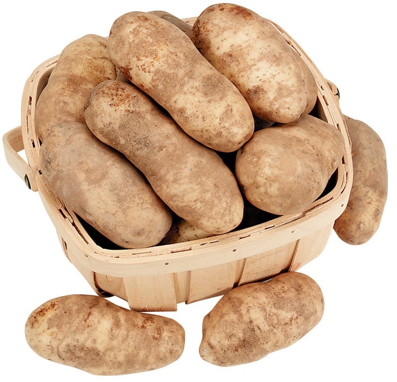 Idaho Potatoes in Basket Isolated Food Picture