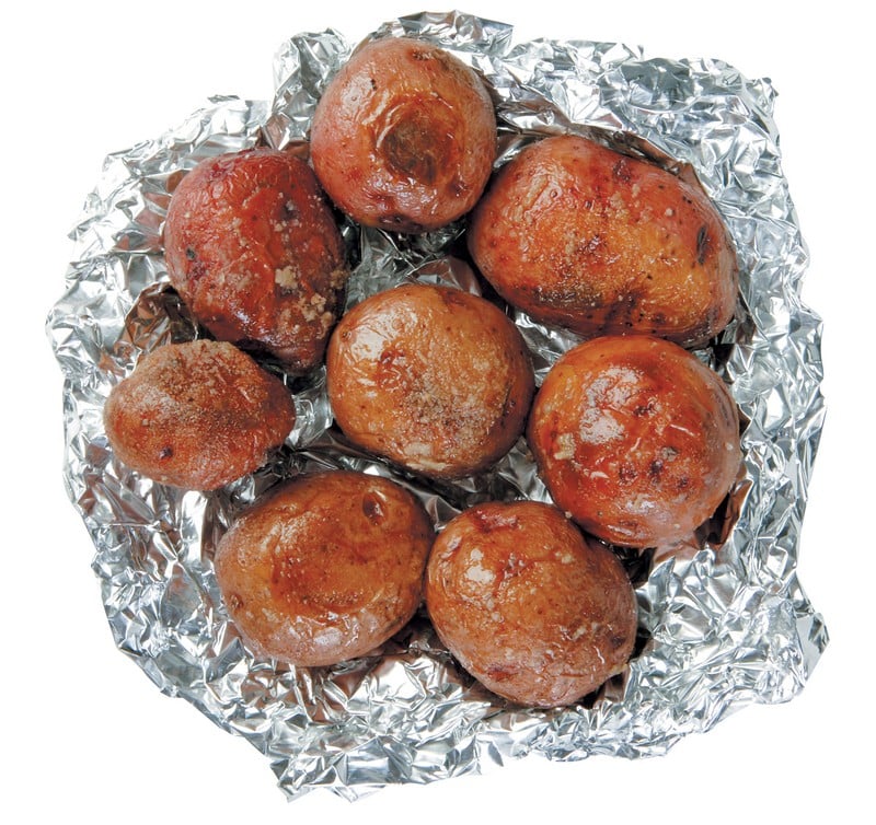 Roasted Potatoes in Foil Isolated Food Picture