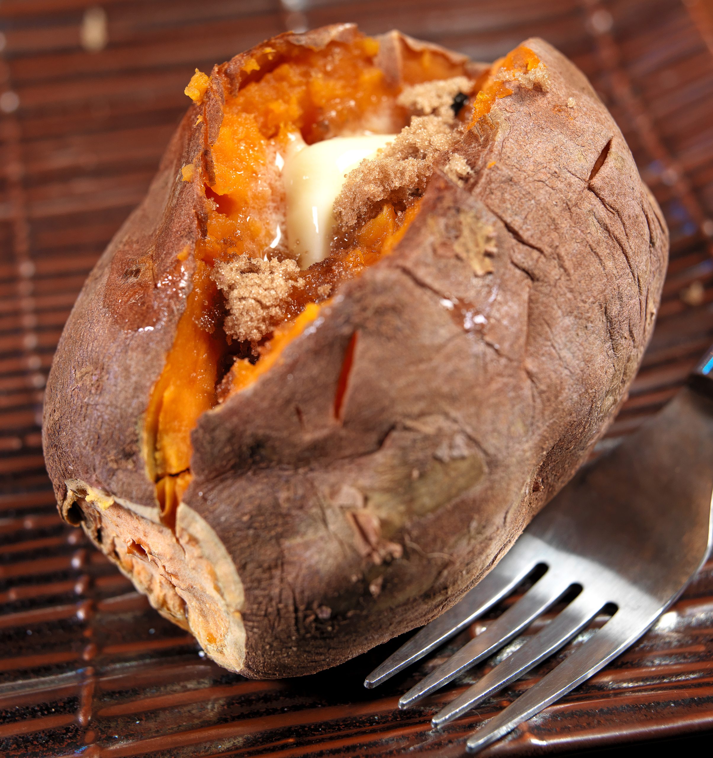 Baked Sweet Potato with Brown Sugar and Butter Food Picture