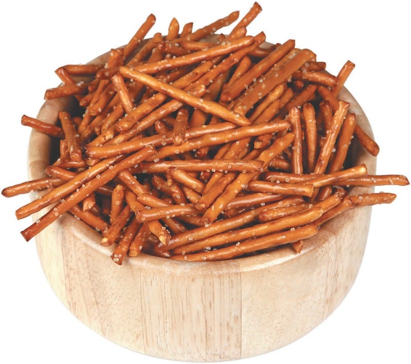 Pretzel Sticks in a Wooden Bowl Food Picture