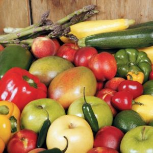 Produce Assortment with Wooden Background Food Picture