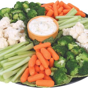 Vegetable Produce on Black Tray with Dipping Sauce Food Picture