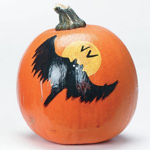 Painted Pumpkin with Moon and Bat Food Picture