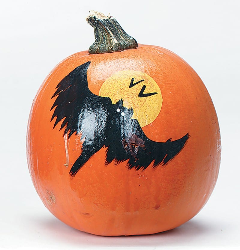 Painted Pumpkin with Moon and Bat Food Picture