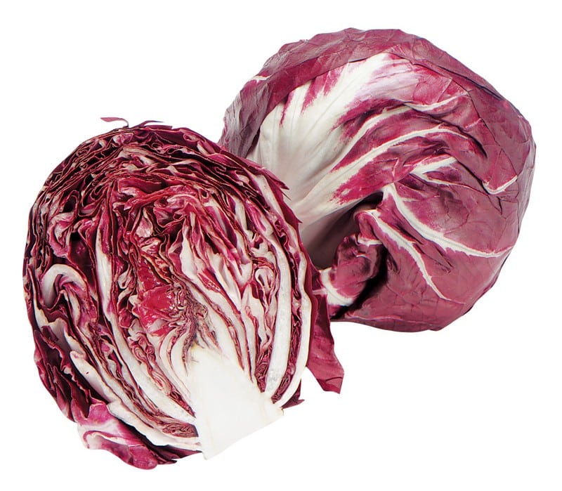 Sliced Heads of Radicchio Isolated Food Picture