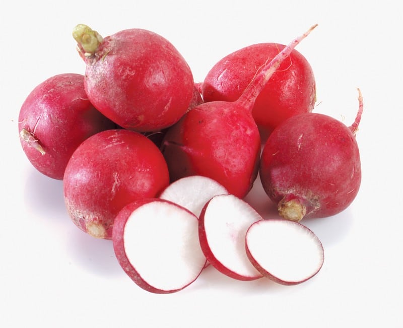 Whole and Sliced Radishes Isolated Food Picture
