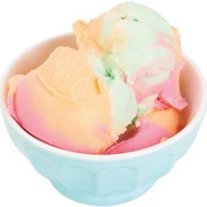 Rainbow Sherbet Scoops in Bowl Food Picture