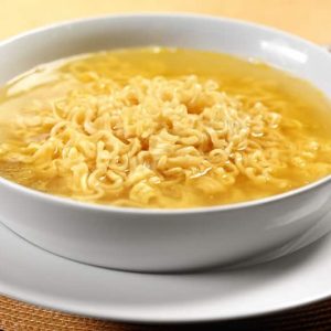 Cooked Instant Ramen Noodles in Chicken Broth Food Picture
