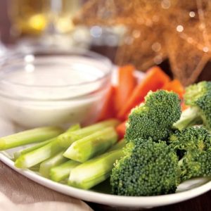 Veggies with Ranch Dip on a Plate Food Picture