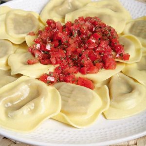 Ravioli Topped with Tomatoes Food Picture