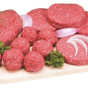 Raw Ground Beef on a Wooden Board Food Picture