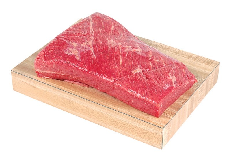 Raw Corned Beef Brisket on a Wooden Board Food Picture
