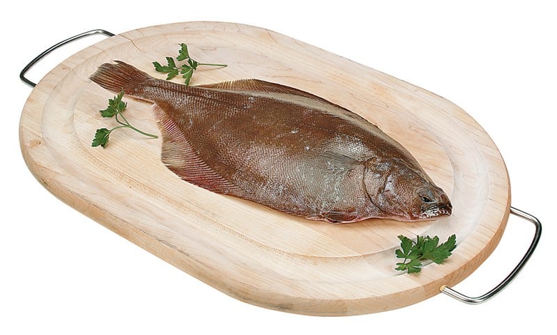 Whole Raw Flounder on Wooden Surface Food Picture
