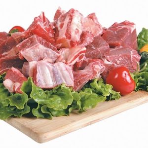 Raw Goat Meat on a Wooden Board Food Picture