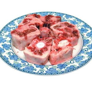 Raw Oxtail on a Floral Plate Food Picture