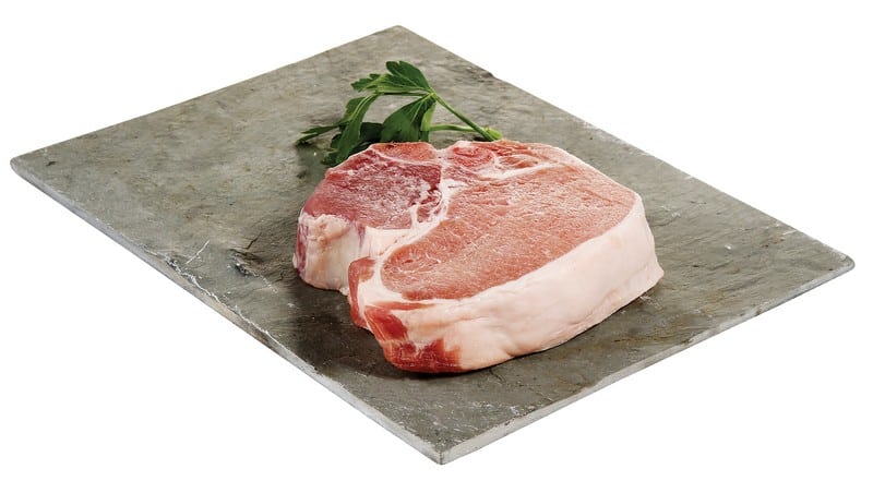 Fresh Raw Porterhouse Pork Chop on Plate Food Picture