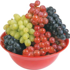Red Black and Green Grapes in a Blow Food Picture