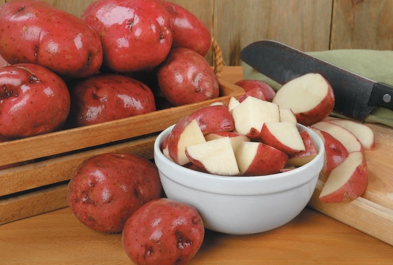 Fresh Red Potatoes on a Bowl and Basket Food Picture