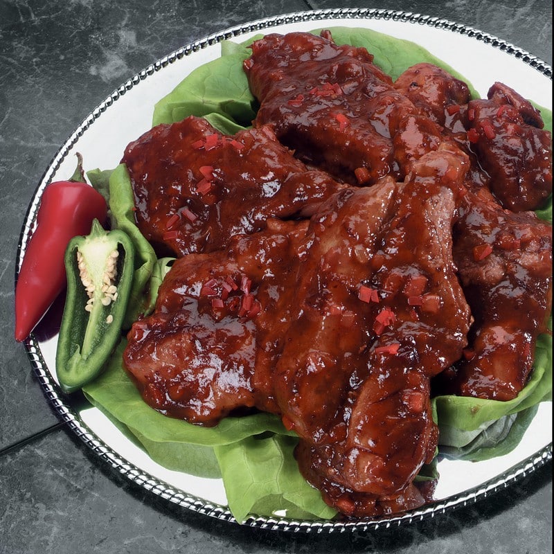 Barbecue Ribs over Lettuce Food Picture