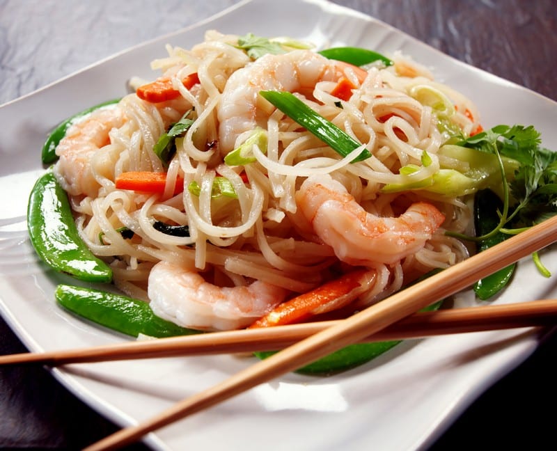 Rice Noodles with Shrimp and Peas Food Picture