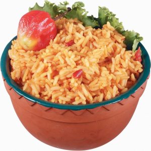 Spanish Rice in Bowl with Garnish Food Picture