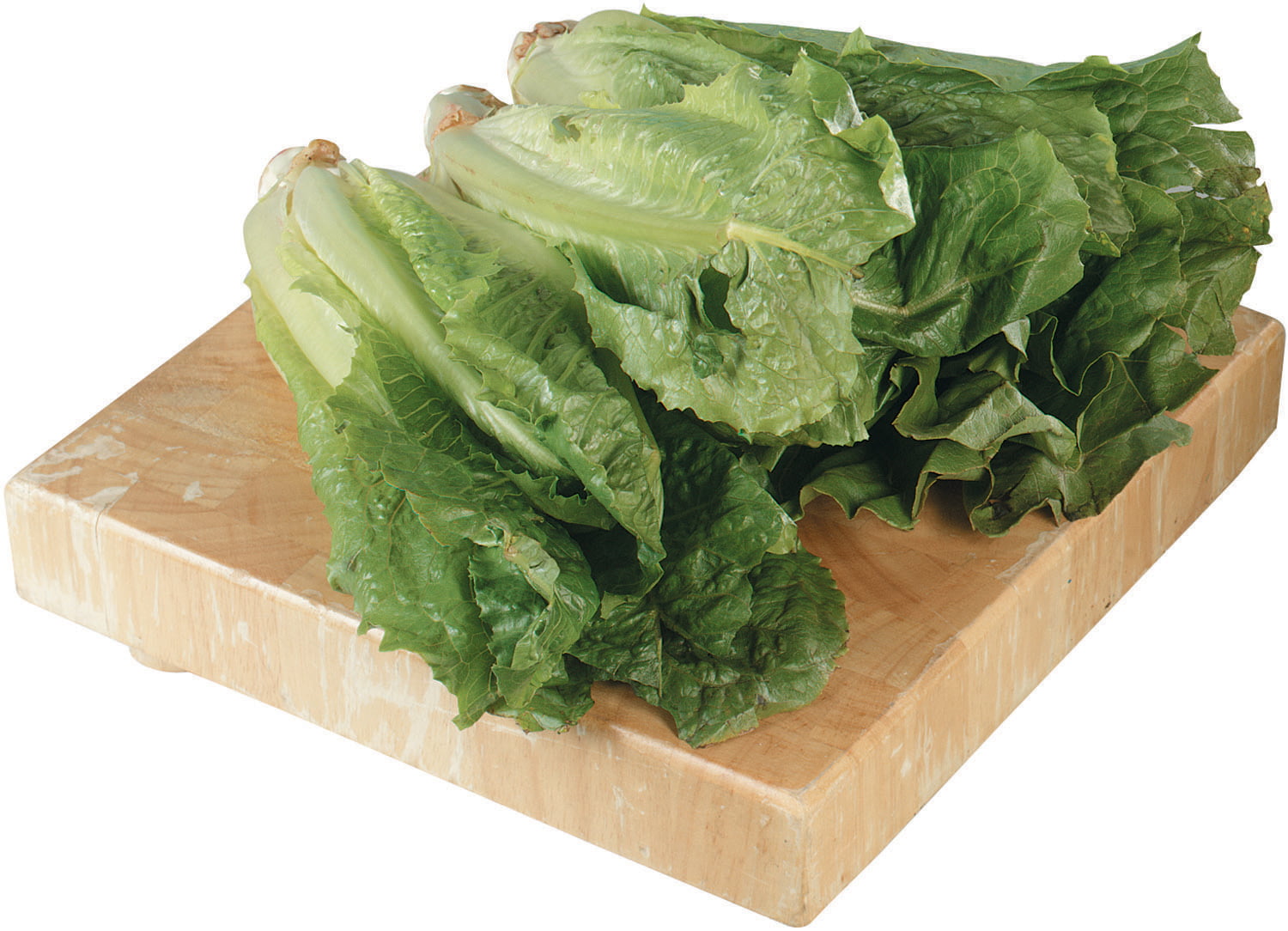 Romaine Hearts on Wooden Block Food Picture