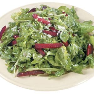 Arugula and Beet Salad on Off White Plate Food Picture