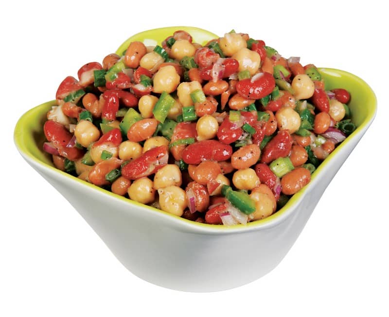 Bean Salad in White and Green Bowl Food Picture