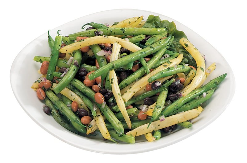 Bean Salad in White Bowl Food Picture
