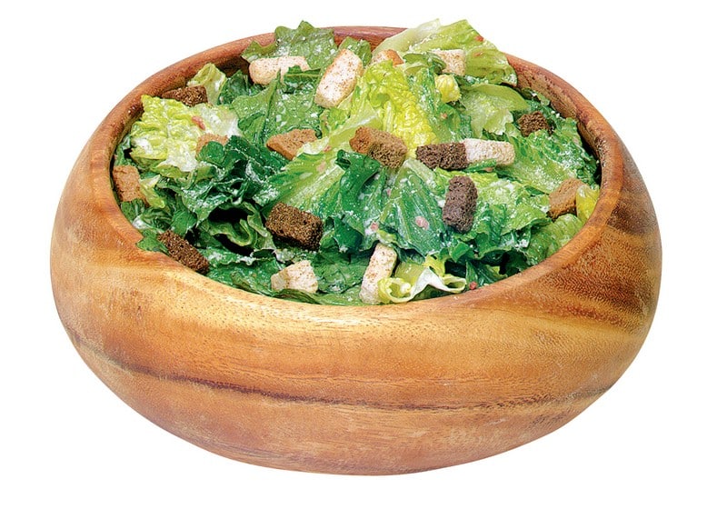Caesar Salad in Wooden Bowl Food Picture