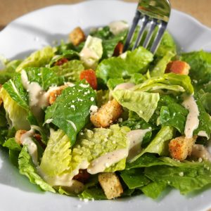 Plate of Caesar Salad with Croutons Food Picture