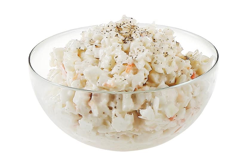 Chopped Sweet Coleslaw Salad in Clear Bowl Food Picture