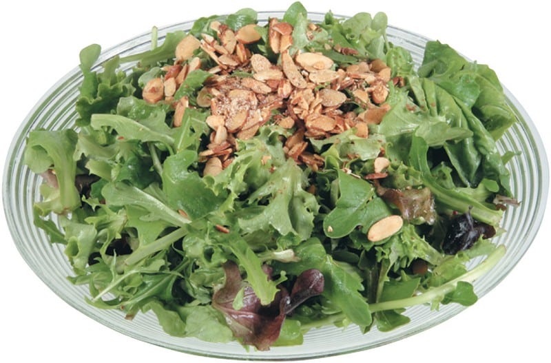 Almond and Garden Salad in Ridged Bowl Food Picture