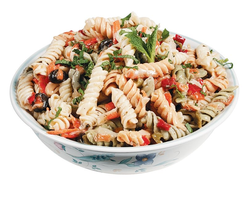 Balsamic Pasta Salad in White Dish Food Picture