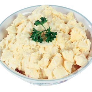 Potato Egg Salad with Garnish in White Dish Food Picture