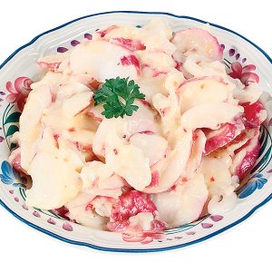 German Potato Salad with Garnish on Decorative Plate Food Picture