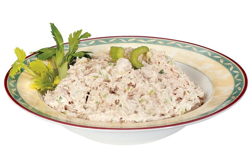 Tuna Salad in Decorative Bowl with Garnish Food Picture