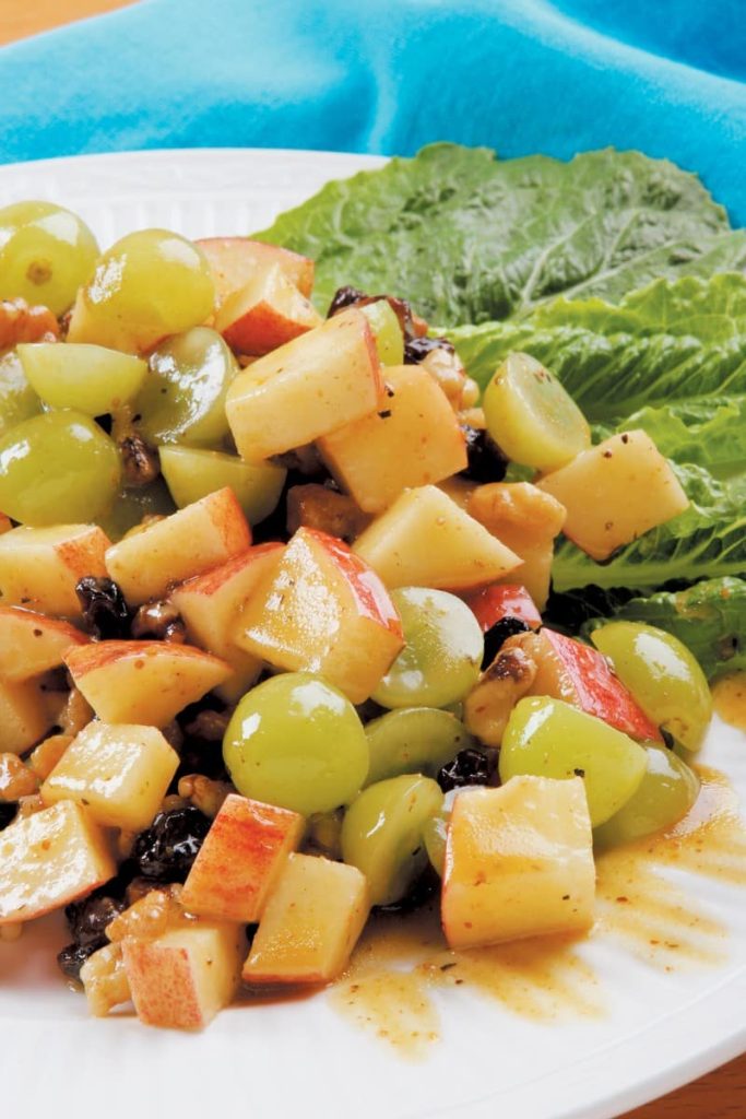 Waldorf Salad on White Plate Food Picture