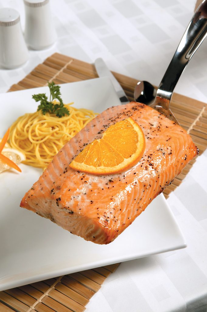 Salmon Fillet with Orange Slice Food Picture