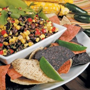Corn & Black Bean Salsa with Corn Tortilla Chips Food Picture