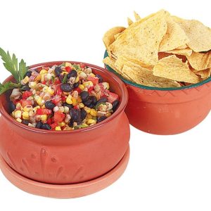 Corn Salsa and Tortilla Chips in Bowls Food Picture