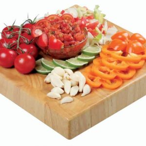 Salsa Ingredients on Wooden Cutting Board Food Picture