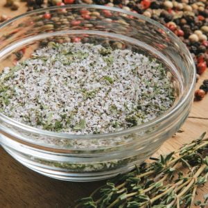 Salt and Herb Seasoning in Clear Bowl Food Picture