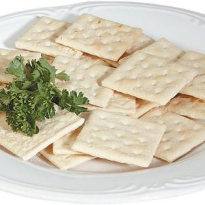 Salted Crackers on Plate Food Picture