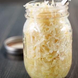 Homemade Sauerkraut in Mason Jar Food Picture