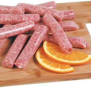 Raw Sausage Link on Wooden Board Food Picture
