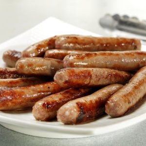 Fresh Cooked Sausage Links on Plate Food Picture