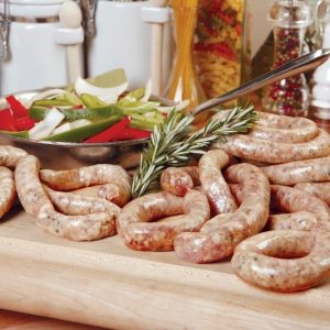 Sausage Rope on Wooden Surface Food Picture