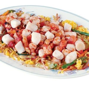 Bay Scallops over Rice with Veggies Food Picture